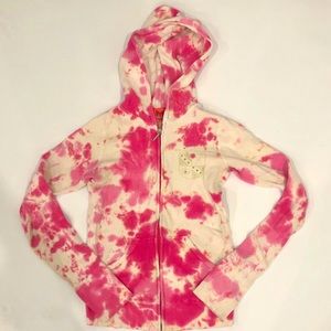 Juicy Couture Pink Tie Dye Zip Hoodie Size P